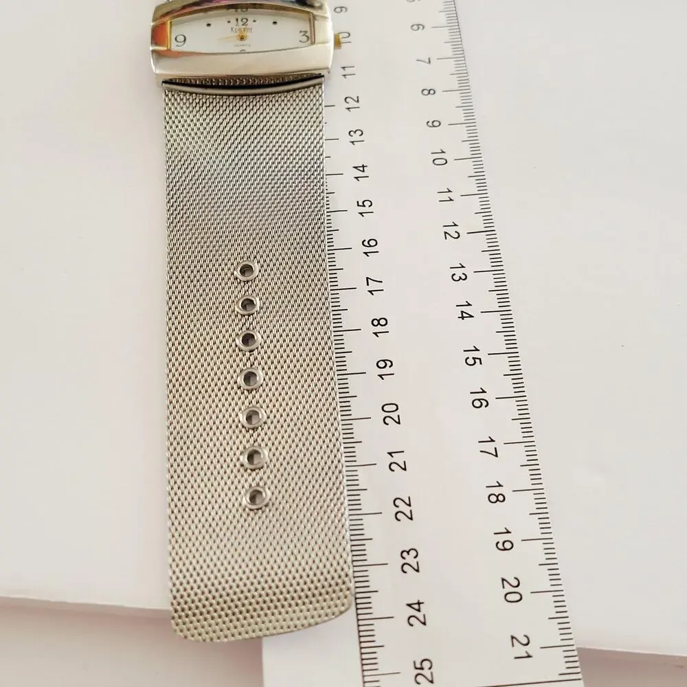 Kristine Womens Watch White Dial Silver Case Mesh Bracelet Quartz 01957